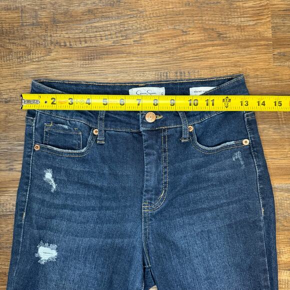 Jessica Simpson adored high rise ankle jeans size 25 raw hem dark wash - Picture 3 of 10